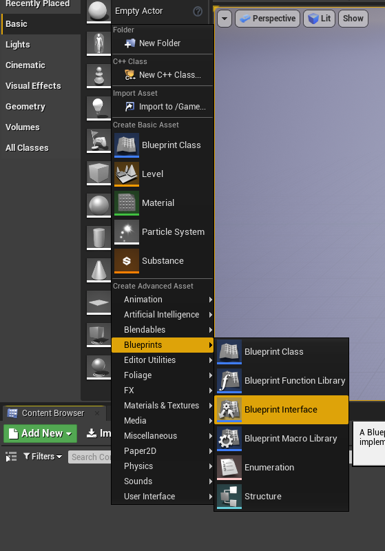 CreateBlueprintInterface